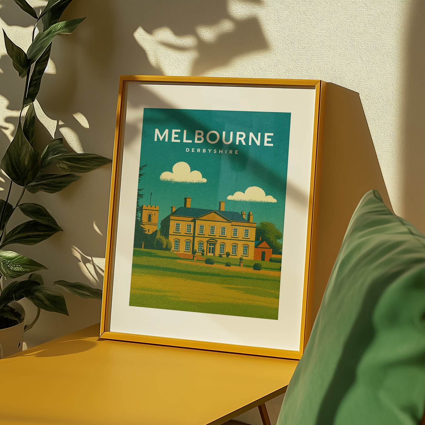 Melbourne Hall Derbyshire Travel Poster