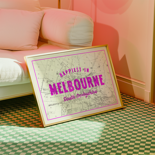 Happiest in Melbourne Derbyshire art print, alternate view