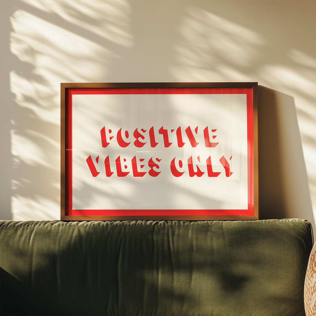 Positive Vibes Only art print, detail