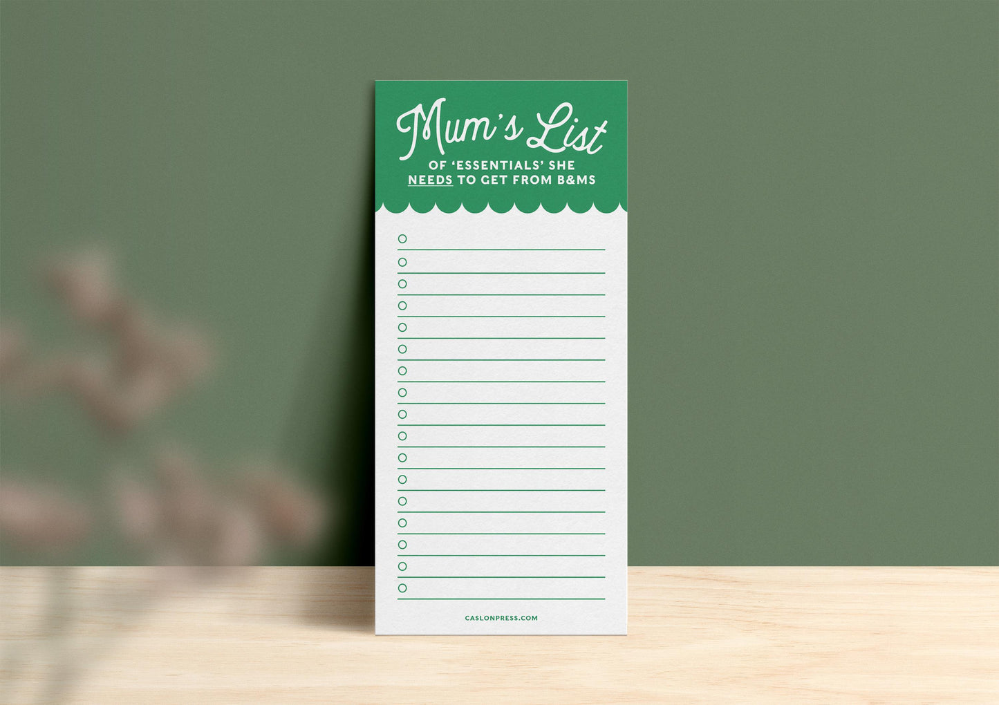 Mum's Essentials Shopping List Pad