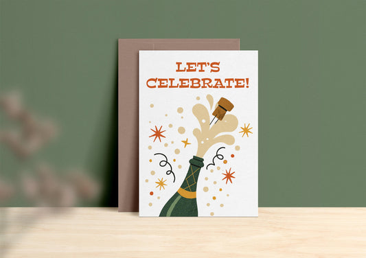 Champagne Bottle Celebration Card
