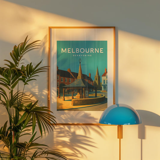Melbourne Derbyshire Travel Poster