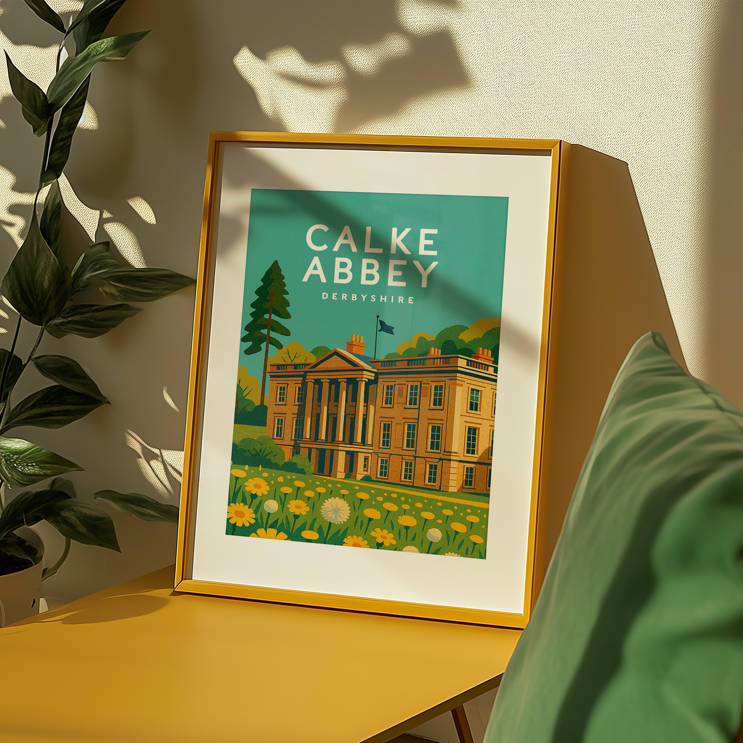 Calke Abbey Derbyshire Travel Poster