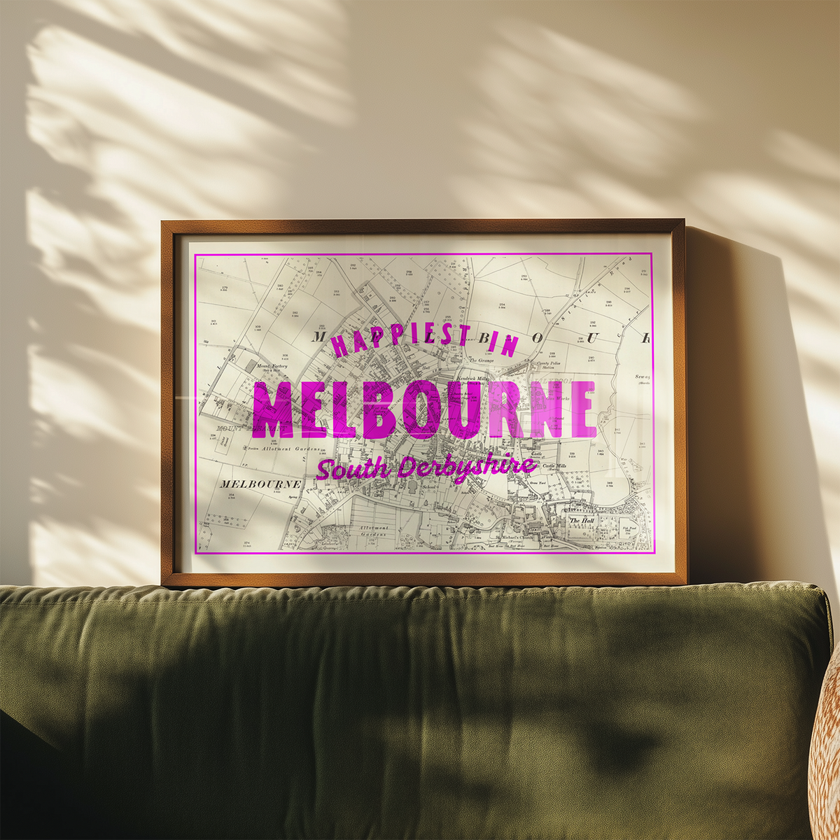 Happiest in Melbourne Derbyshire art print, detail