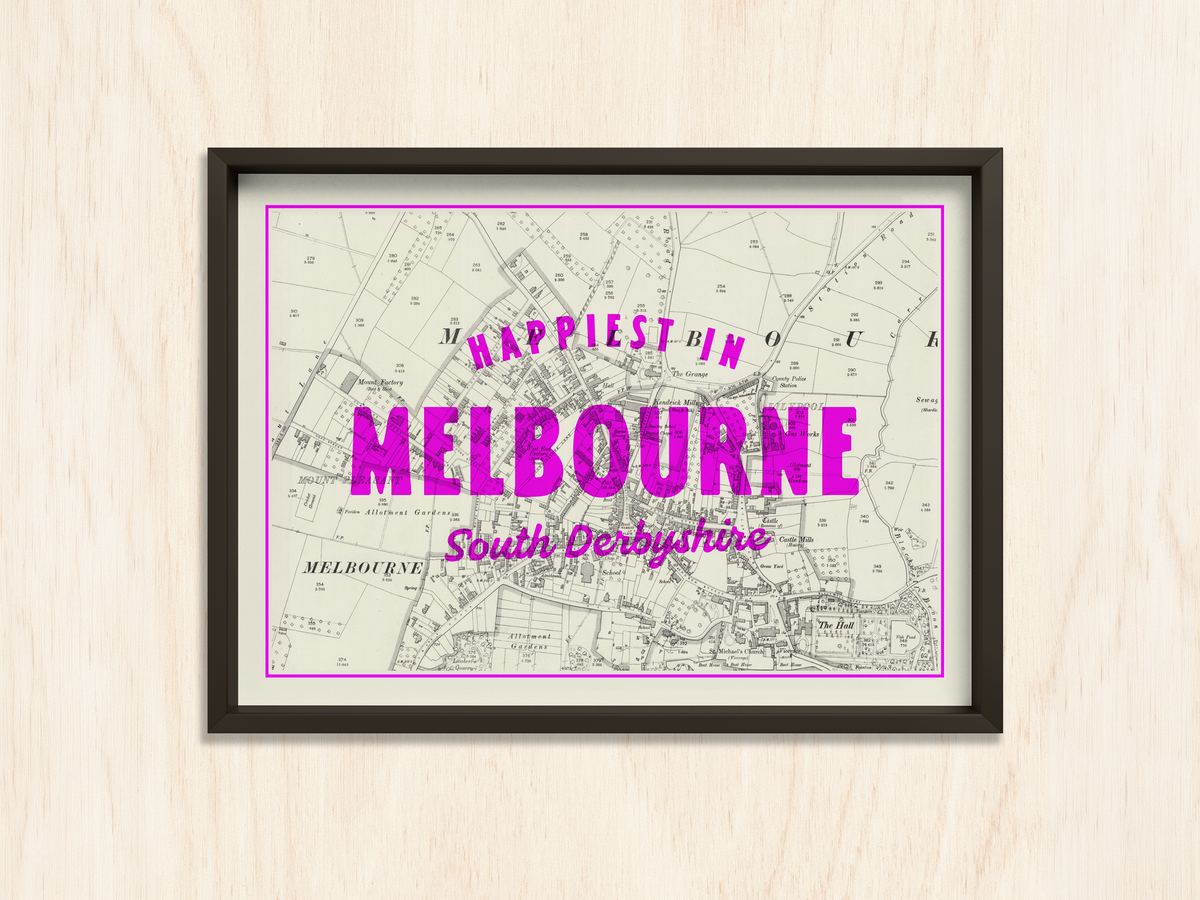 Happiest in Melbourne Derbyshire art print