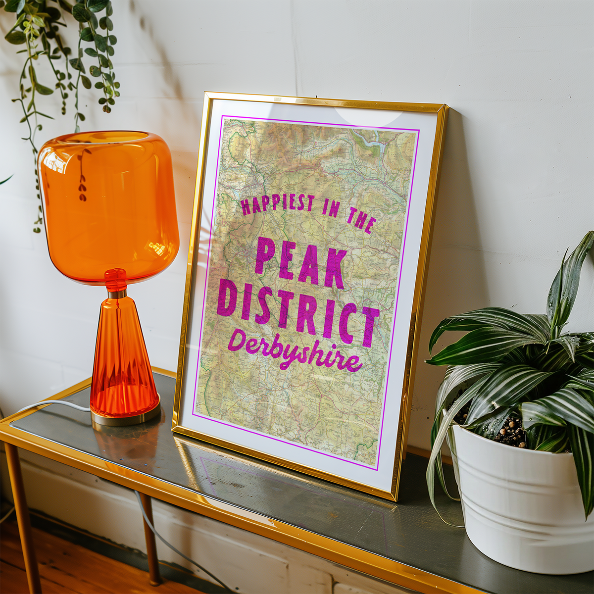 Happiest in the Peak District art print, alternate view