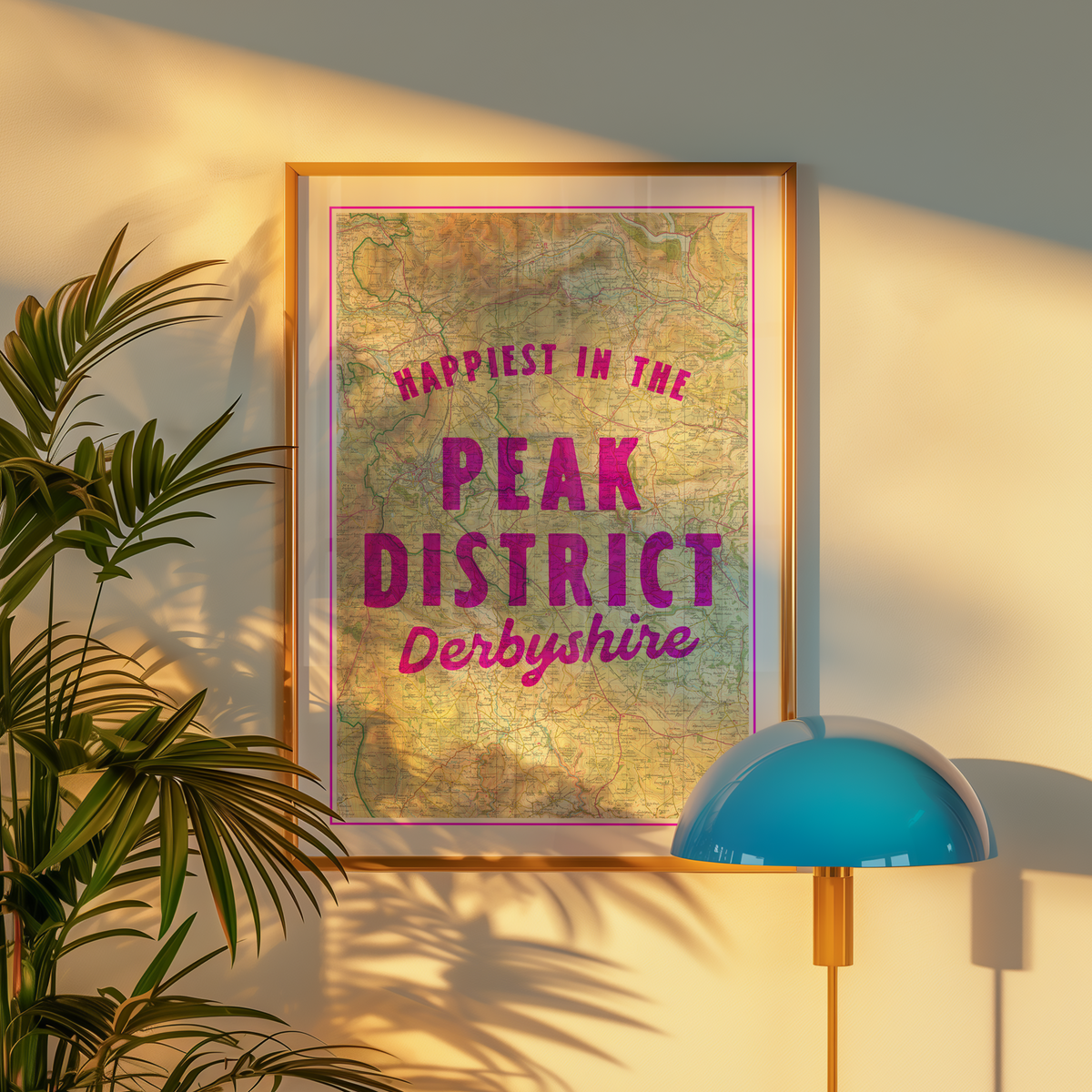 Happiest in the Peak District art print, detail