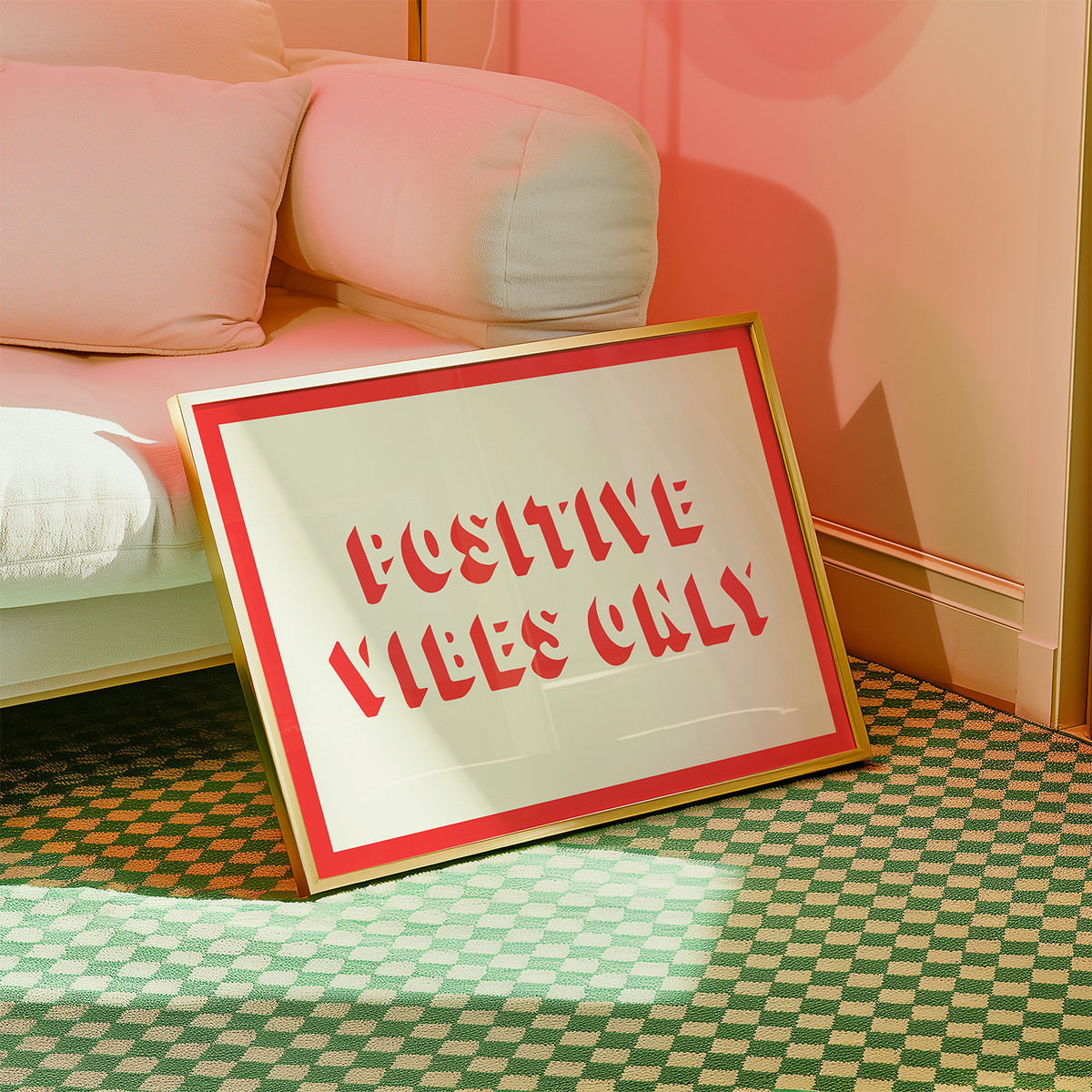 Positive Vibes Only art print, alternate view