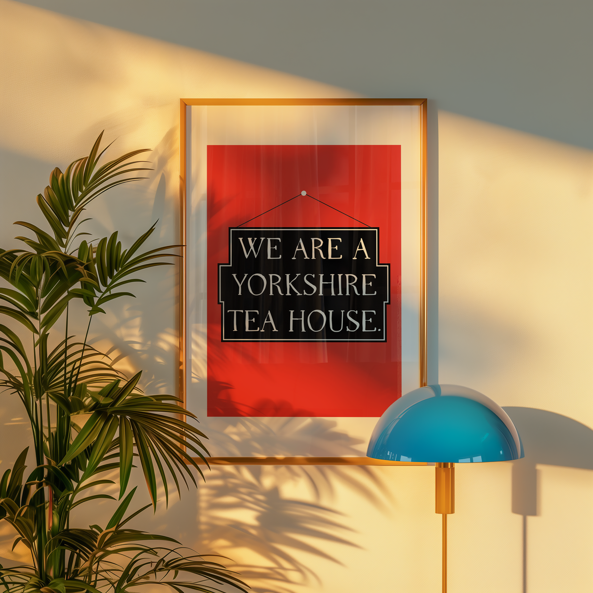 Yorkshire tea house travel poster print, detail