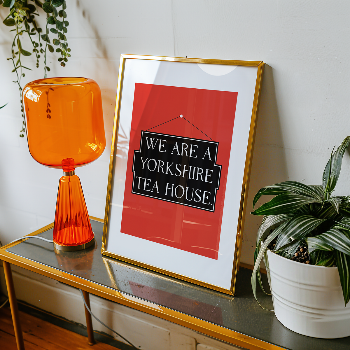 Yorkshire tea house travel poster print, alternate view