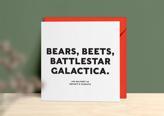 Bears Beets Battlestar Galactica Card