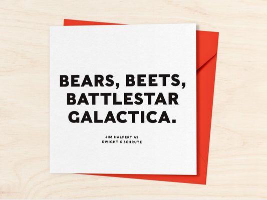 Bears Beets Battlestar Galactica Card