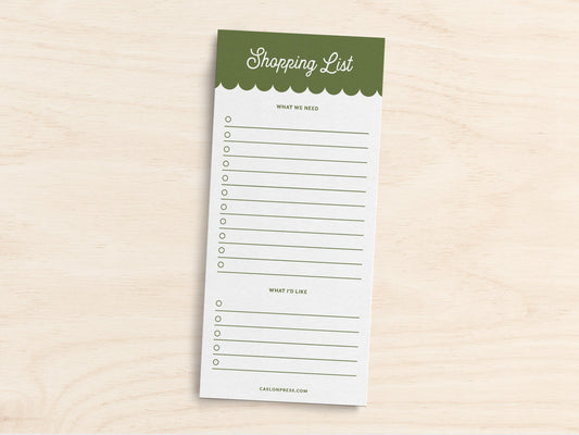 Shopping List Notepad