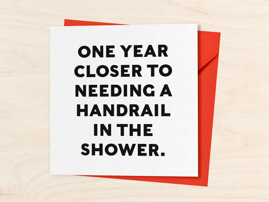 Funny Hand Rail Birthday Card