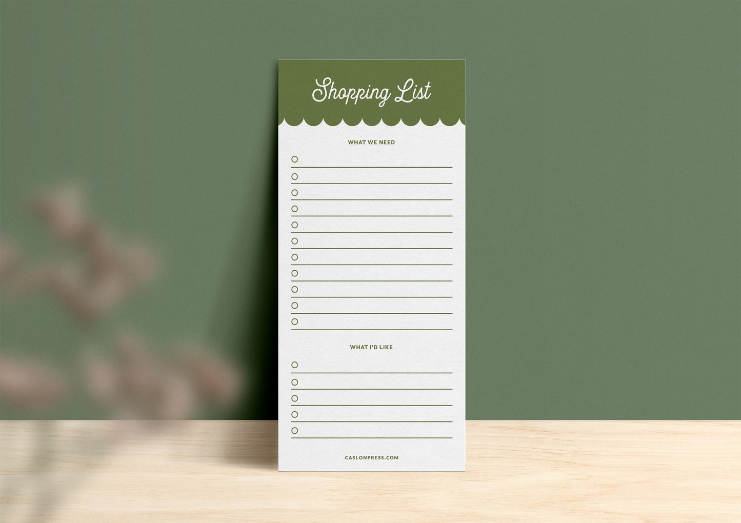 Shopping List Notepad