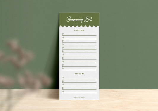 Shopping List Notepad
