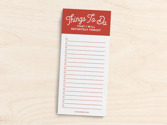 Things To Do Jotter Pad - Forgetting Funny To Do List