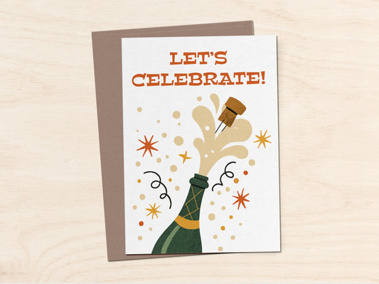 Champagne Bottle Celebration Card