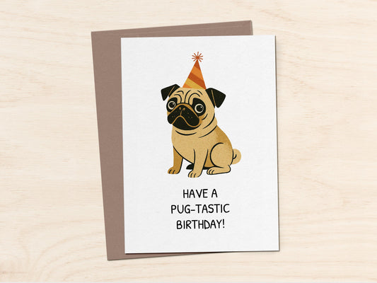 Funny Pug Birthday Card