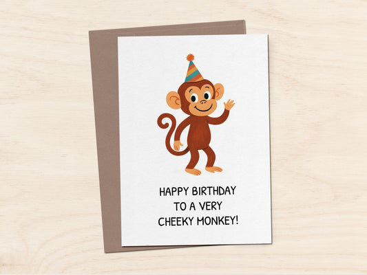 Cheeky Monkey Birthday Card