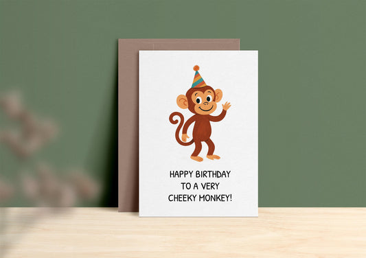 Cheeky Monkey Birthday Card