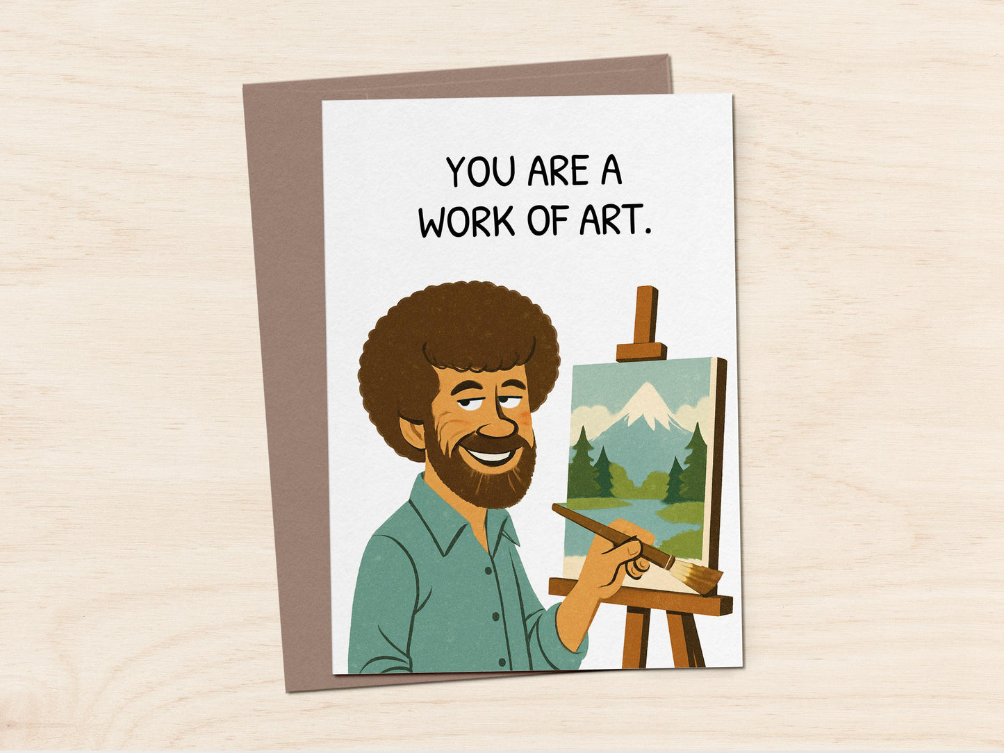 'Work of Art' Bob Ross Card