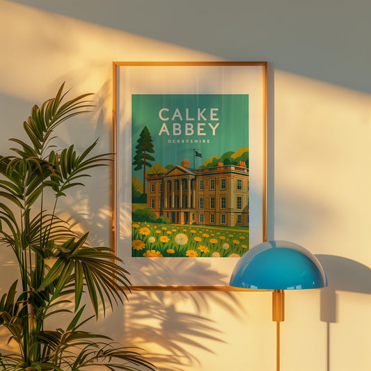 Calke Abbey Derbyshire Travel Poster