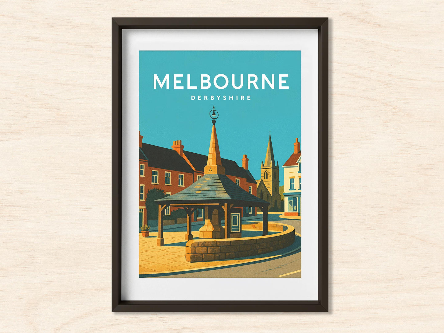 Melbourne Derbyshire Travel Poster