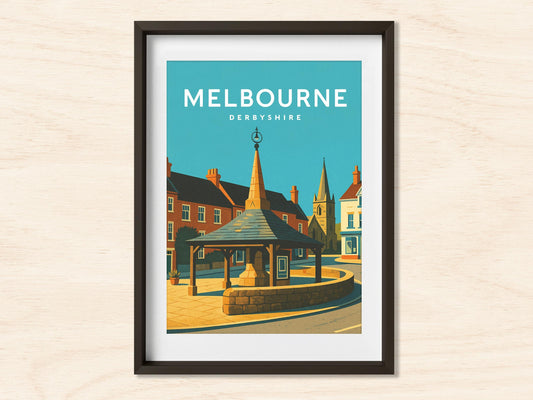 Melbourne Derbyshire Travel Poster