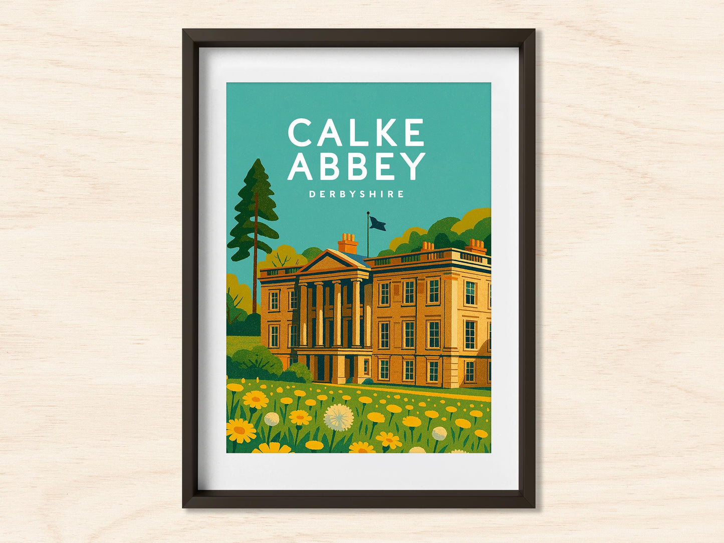 Calke Abbey Derbyshire Travel Poster