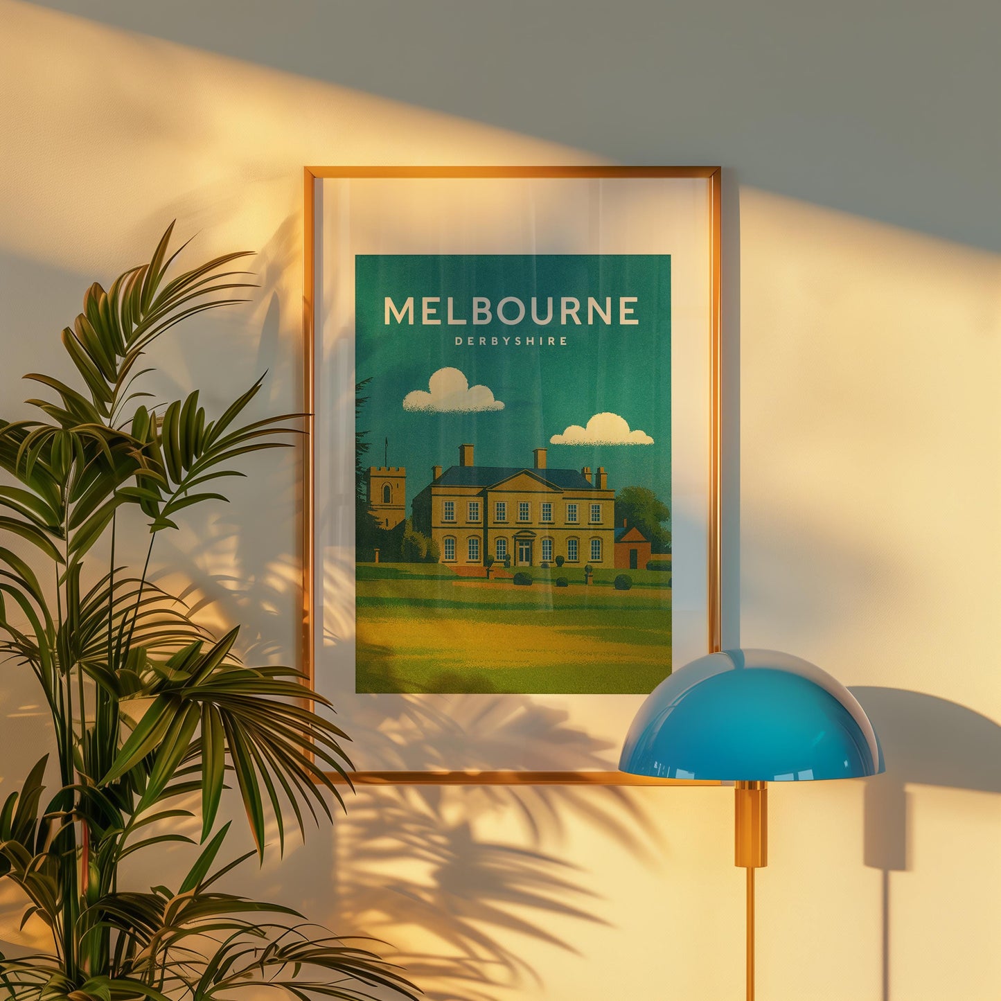 Melbourne Hall Derbyshire Travel Poster
