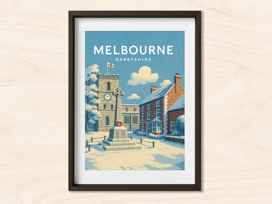 Winter in Melbourne Derbyshire Art Print